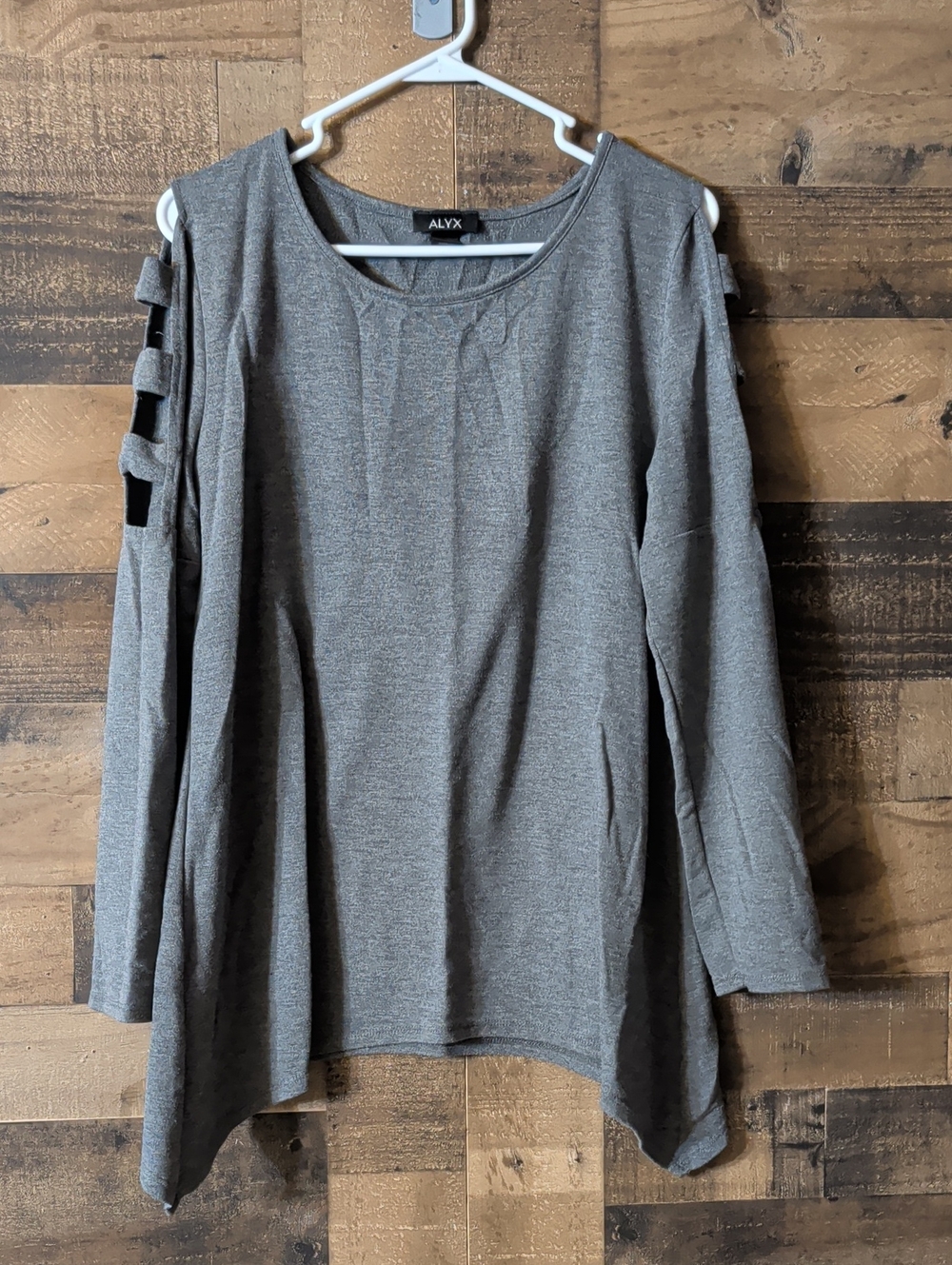 ALYX Gray Cold-Shoulder Ladder-Sleeve Sweatshirt